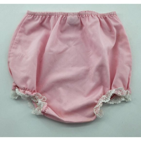 Vtg Baby Girls Pink Tiered Ruffle White Lace Trim Dress/Bloomers RN 50255 Sz 18M - Picture 16 of 16
